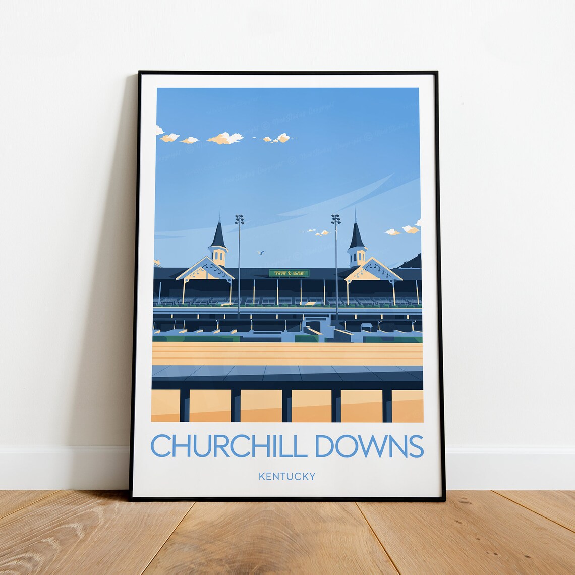 Churchill Downs Kentucky Racetrack Grandstand Evening Glow Poster - Image 2