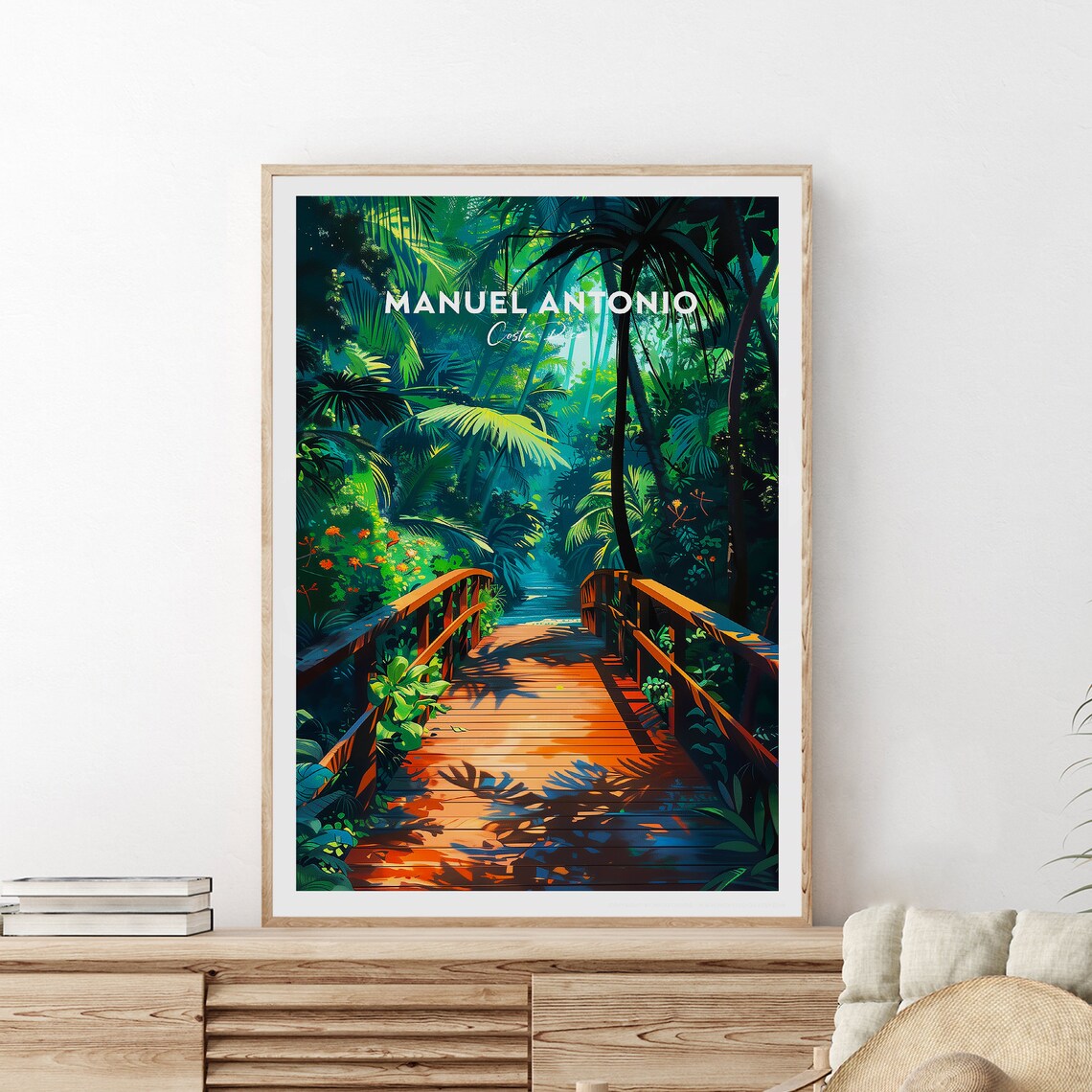 Manuel Antonio Costa Rica Jungle Boardwalk Vintage Travel Poster - Image 2