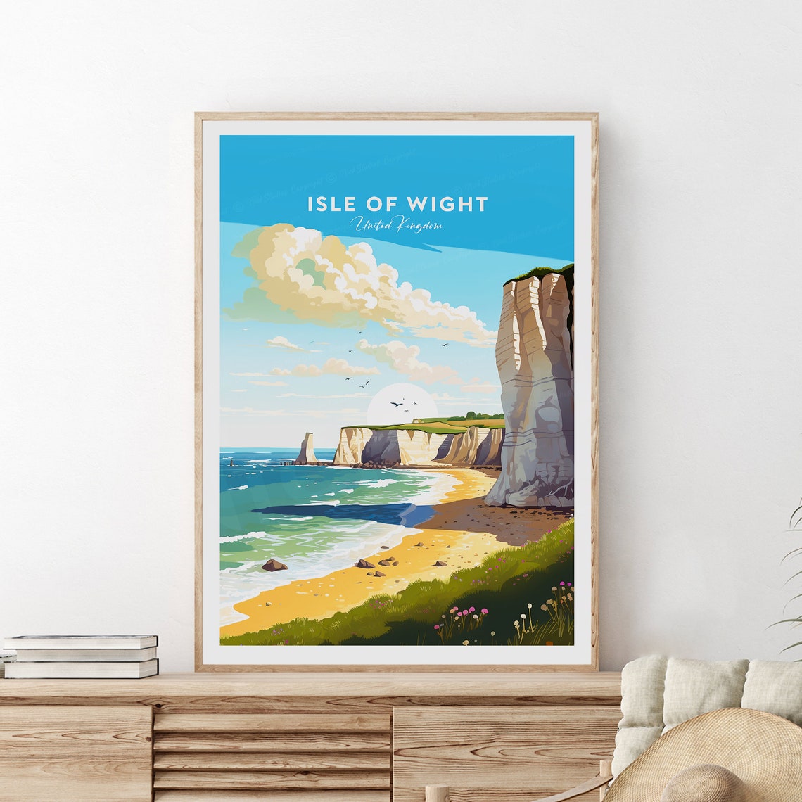 Isle Of Wight Traditional Travel Print Uk Isle Of Wight Print Isle Of Wight Poster Uk Print Wedding Gift Birthday - Image 2