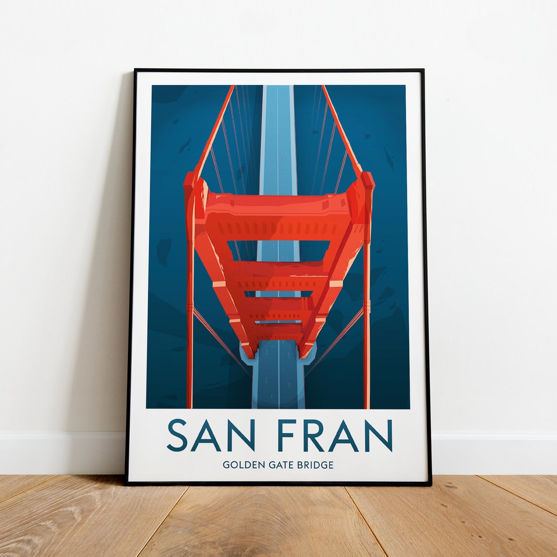 San Francisco Golden Gate Bridge Tower Close Up View Travel Poster - Image 2