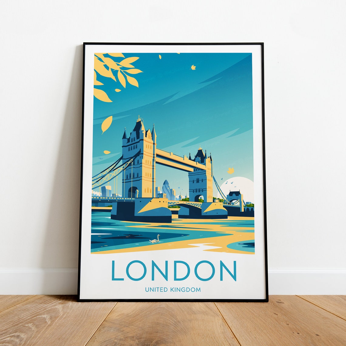 London Tower Bridge Thames Riverside Daylight City Travel Poster - Image 2