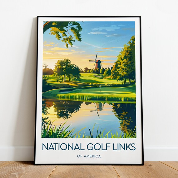 National Golf Links Of America Print Golf Course Print National Golf Links Poster New York Golf Art Wedding Gift Birthday Poster