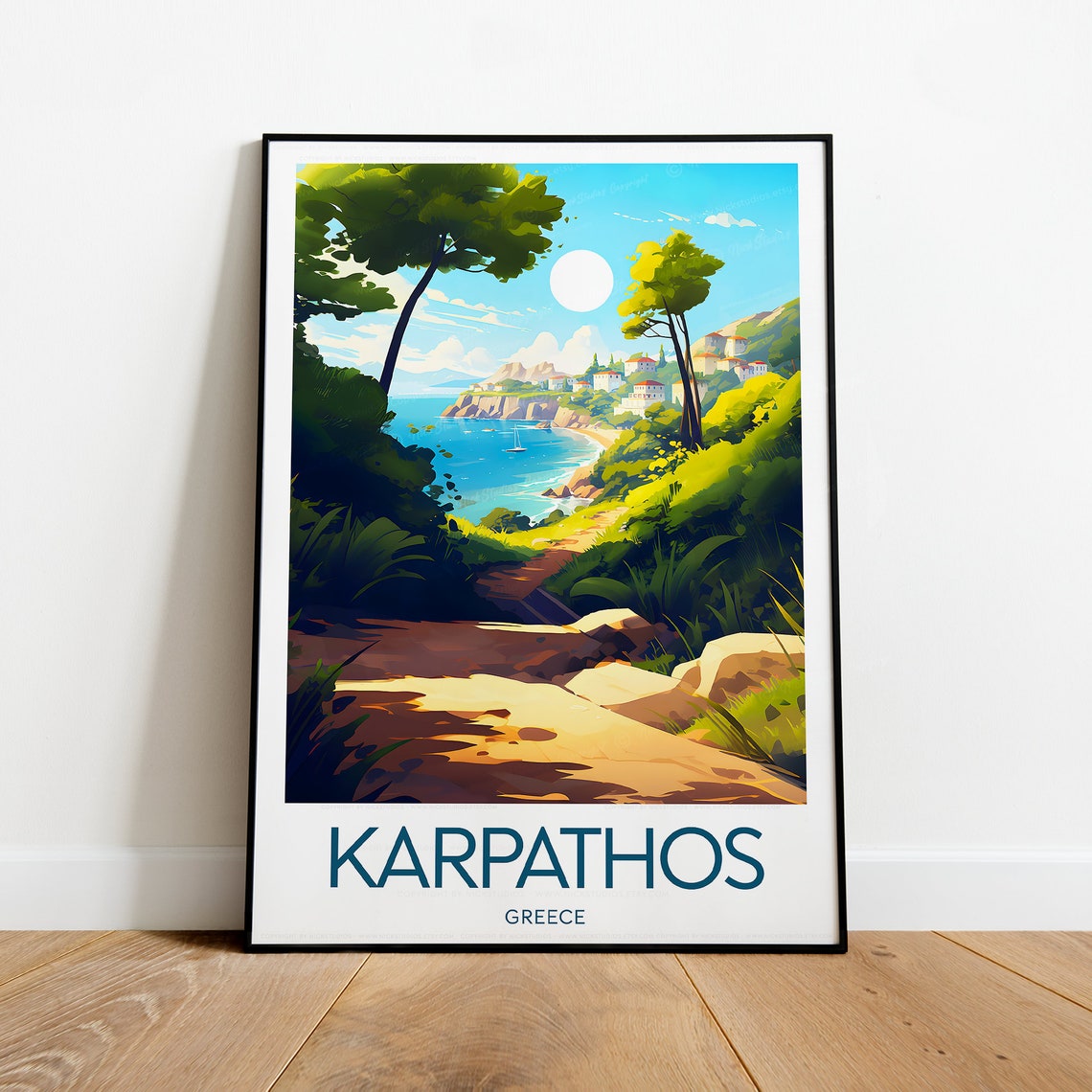 Karpathos Coastal Trail down to the Village Cove Greece Poster