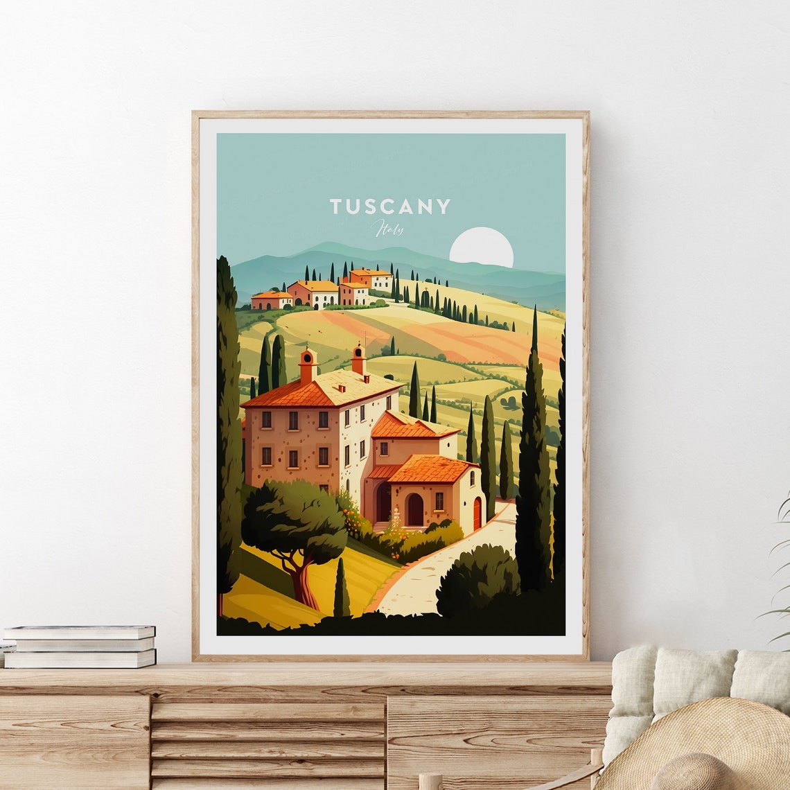 Tuscany Traditional Travel Print Italy Tuscany Print Tuscany Poster Tuscany Art Italy Print Italy Travel Poster - Image 2
