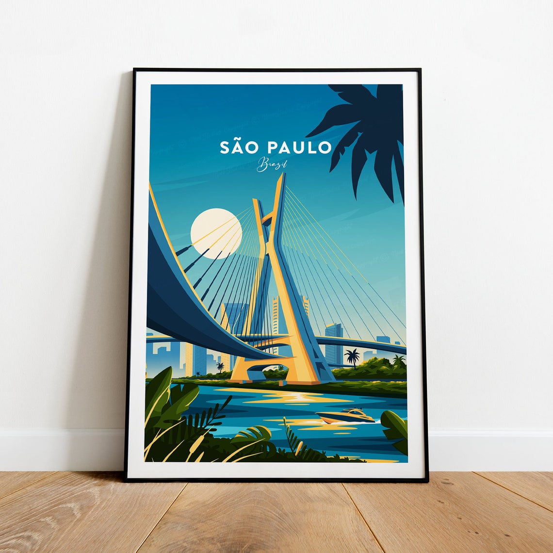 So Paulo Traditional Travel Print Brazil Sao Paulo Print Sao Paulo Poster Brazil Poster Birthday Travel Gift - Image 2