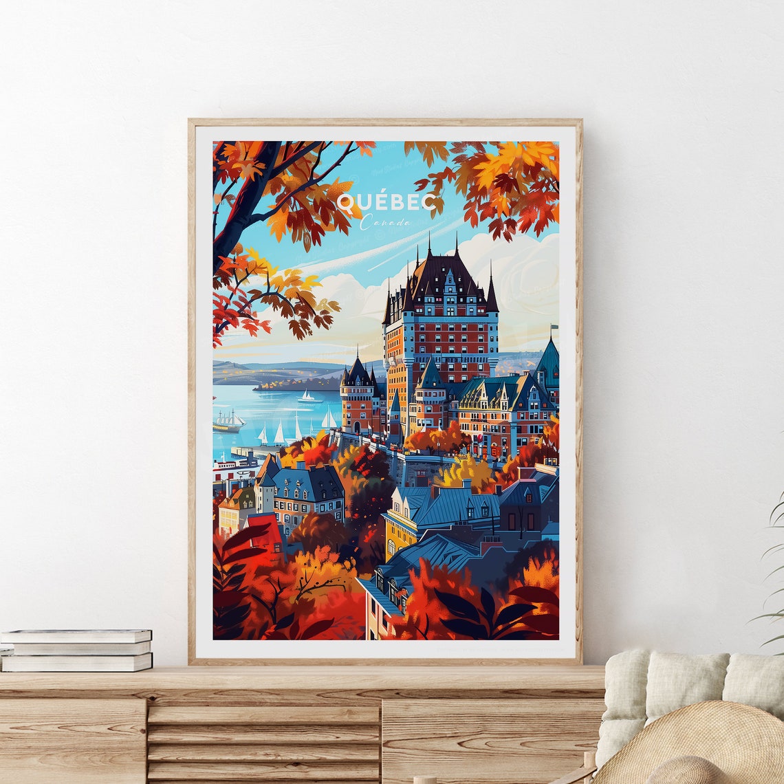 Québec Château Frontenac Autumn St Lawrence River Canada Poster - Image 2