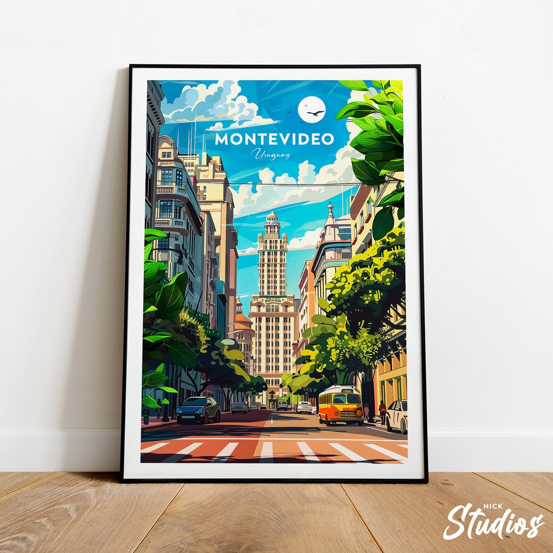 Montevideo Traditional Travel Print Uruguay Montevideo Poster Montevideo Artwork Montevideo Poster Montevideo Uruguay Custom Print