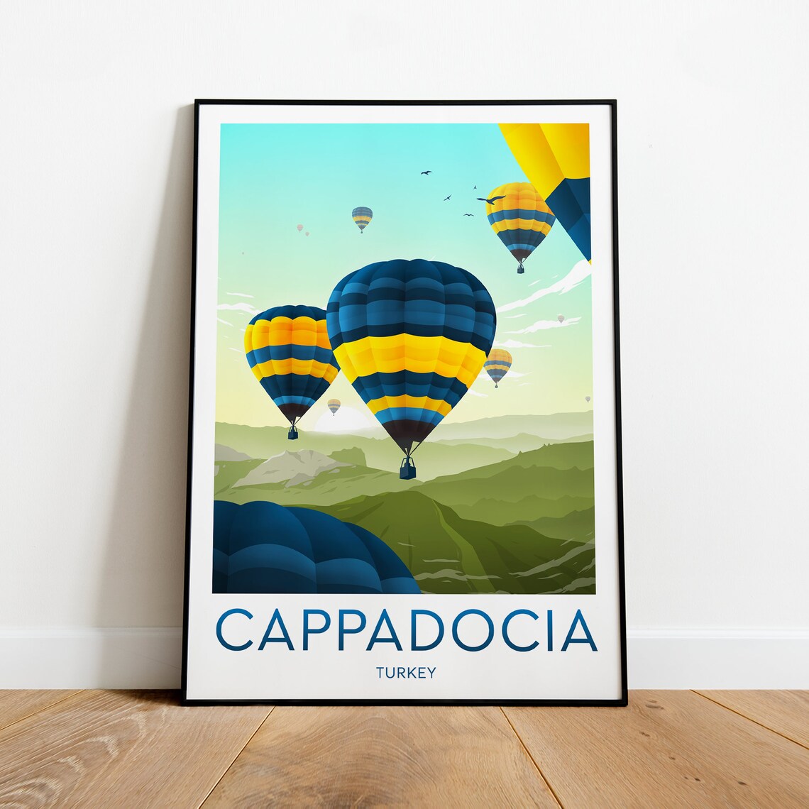 Cappadocia Turkey Hot Air Balloon Festival Morning Sky Poster