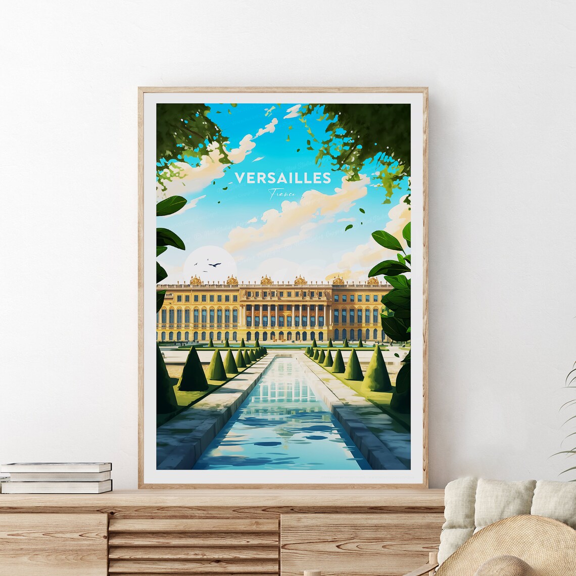 Versailles France Royal Palace Gardens Vintage Travel Poster Art