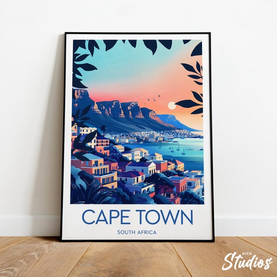 Cape Town Travel Print South Africa Cape Town Print Cape Town Poster South Africa Wedding Gift Birthday