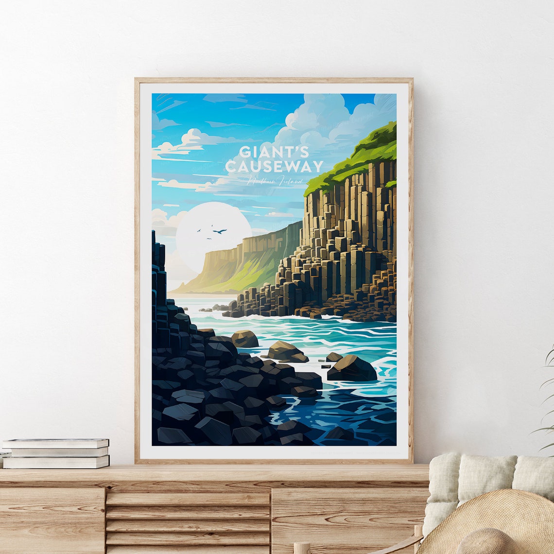 Giants Causeway Northern Ireland Basalt Columns Coast Travel Poster - Image 2