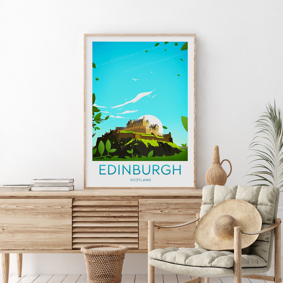 Edinburgh Scotland Castle on the Rock Minimalist Travel Poster - Image 2