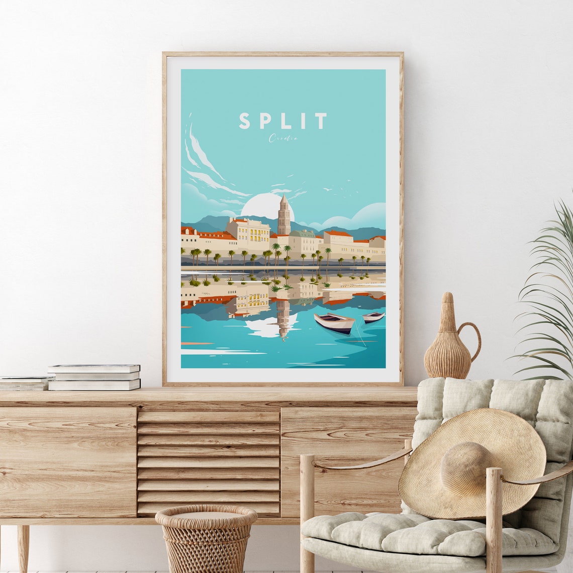 Split Croatia Riva Waterfront Harbor Traditional Style Travel Poster - Image 2