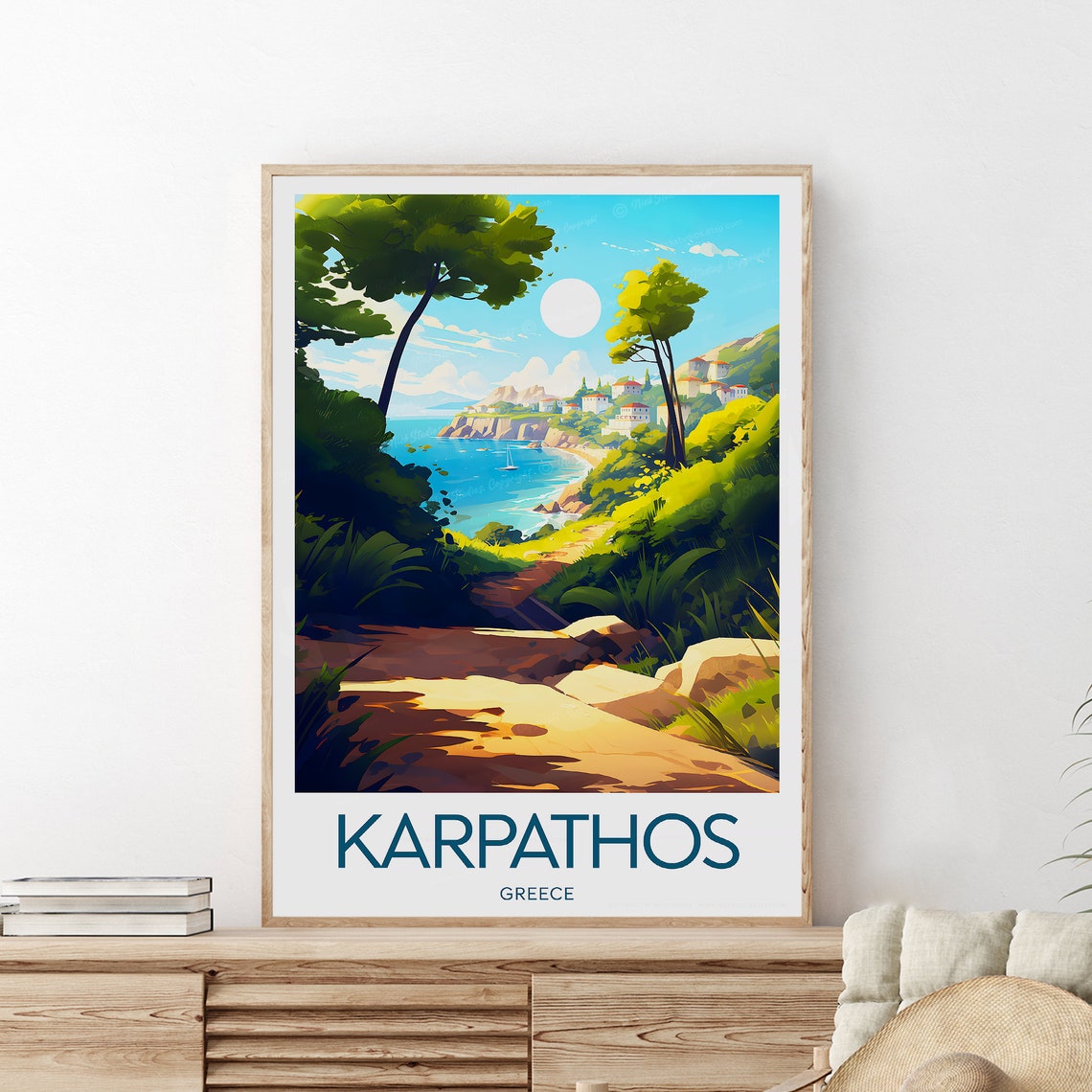 Karpathos Coastal Trail down to the Village Cove Greece Poster - Image 2