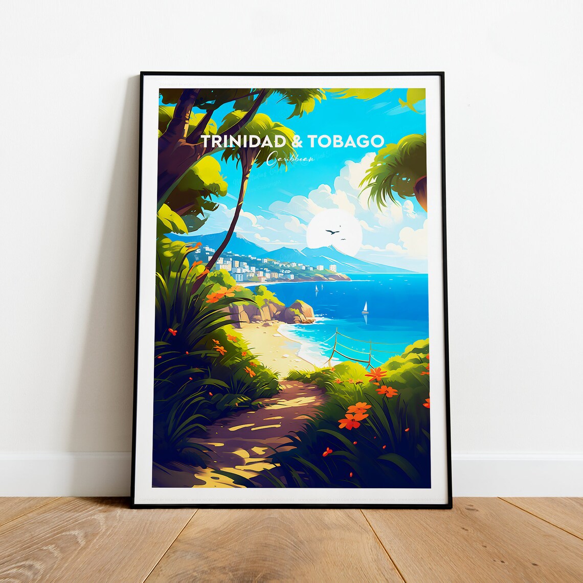 Trinidad and Tobago Caribbean Hidden Cove Tropical Bay Poster
