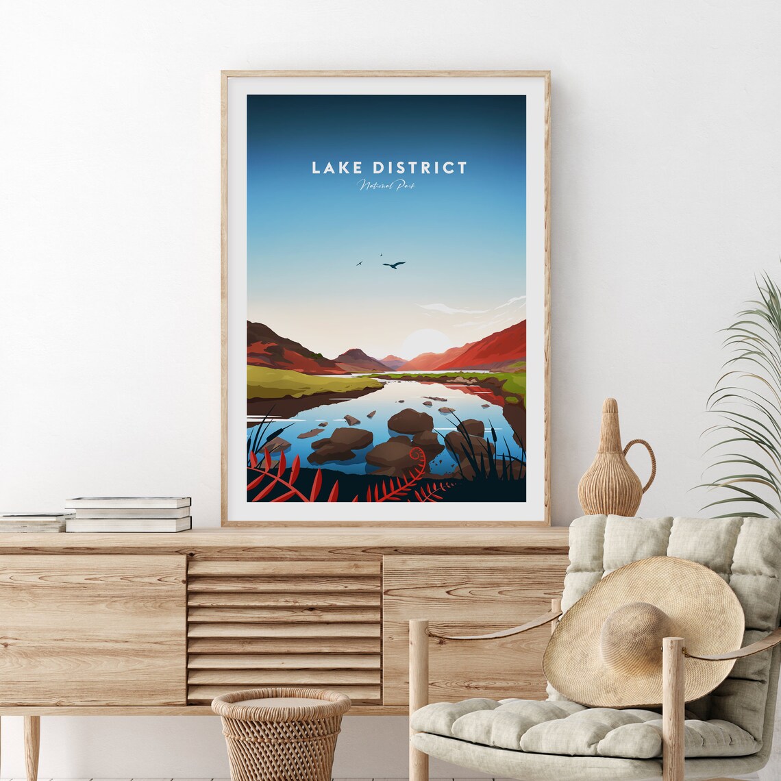 Lake District National Park River Sunrise Fells Travel Poster - Image 2