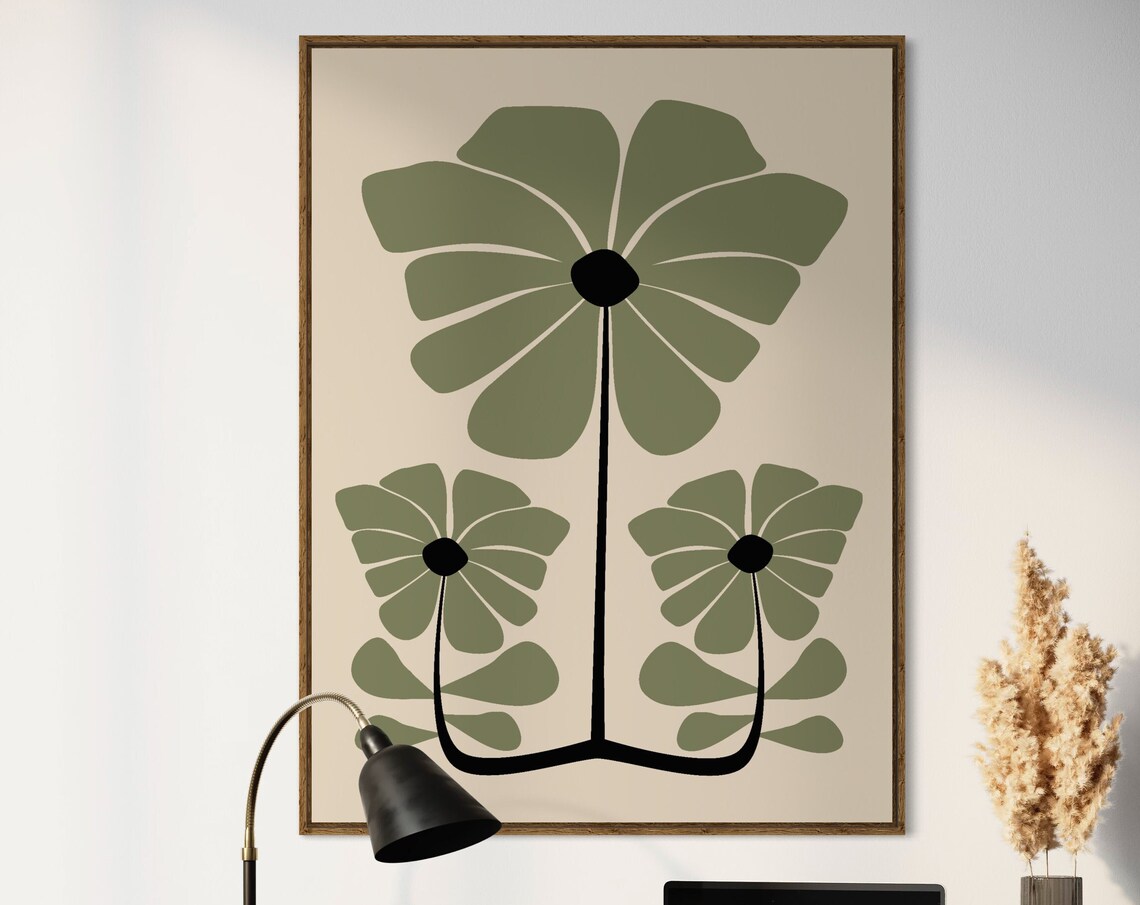 Botanical Print, Bohemian Floral Illustration