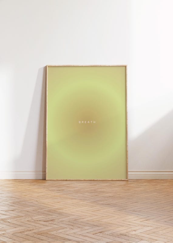 Aura Retro Gradient Poster Daily Affirmations Print Mental Health Breath Yoga Gift Indie Room Decor Colorful Wall Art Y2k