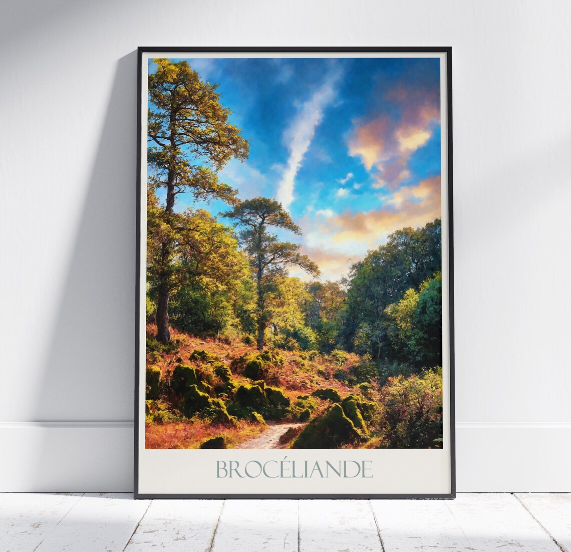 Broceliande Forest Brittany France Magical Woodland Painting Poster