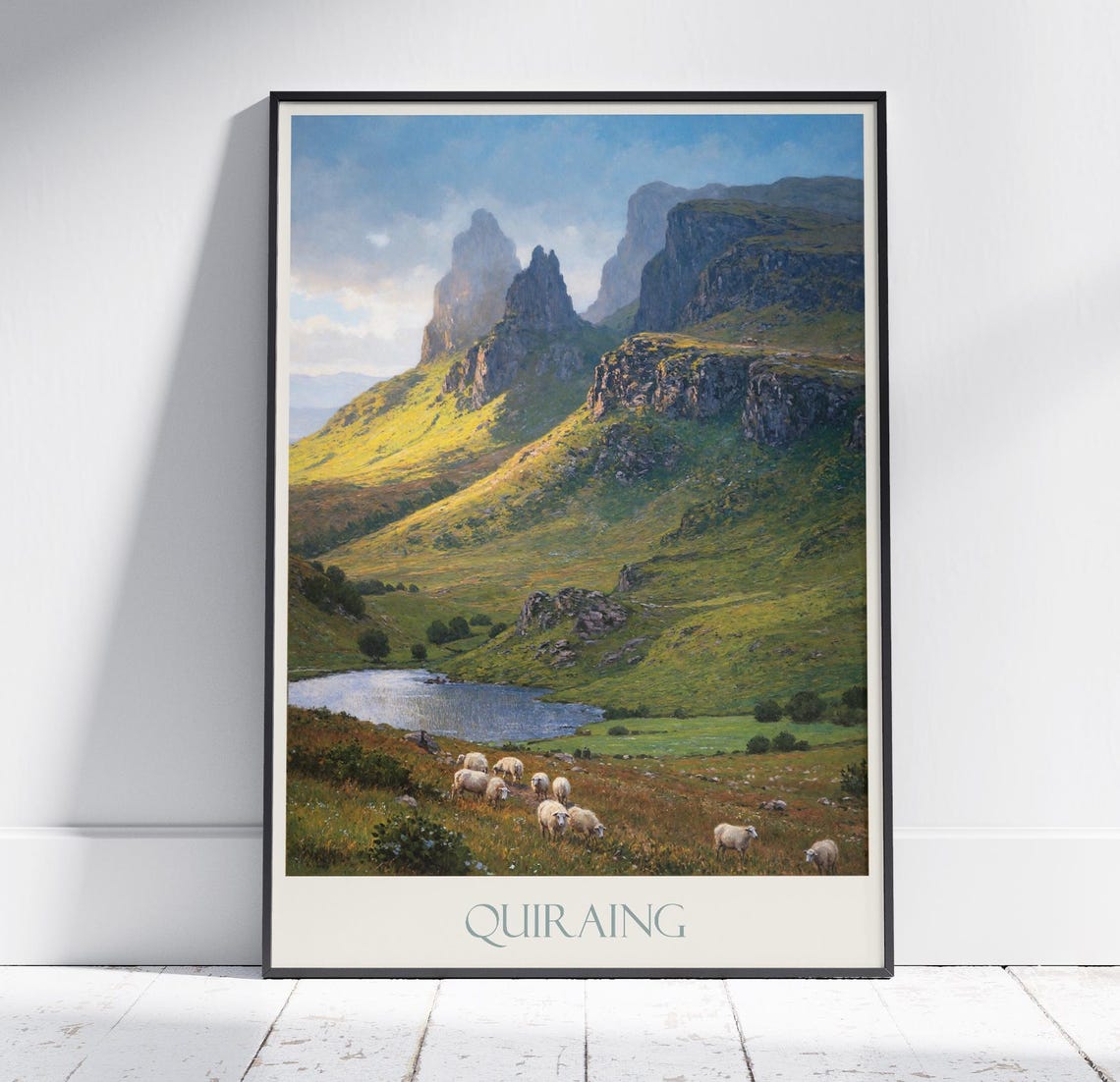 Quiraing Isle of Skye Dramatic Cliffs Sheep Scotland Travel Poster