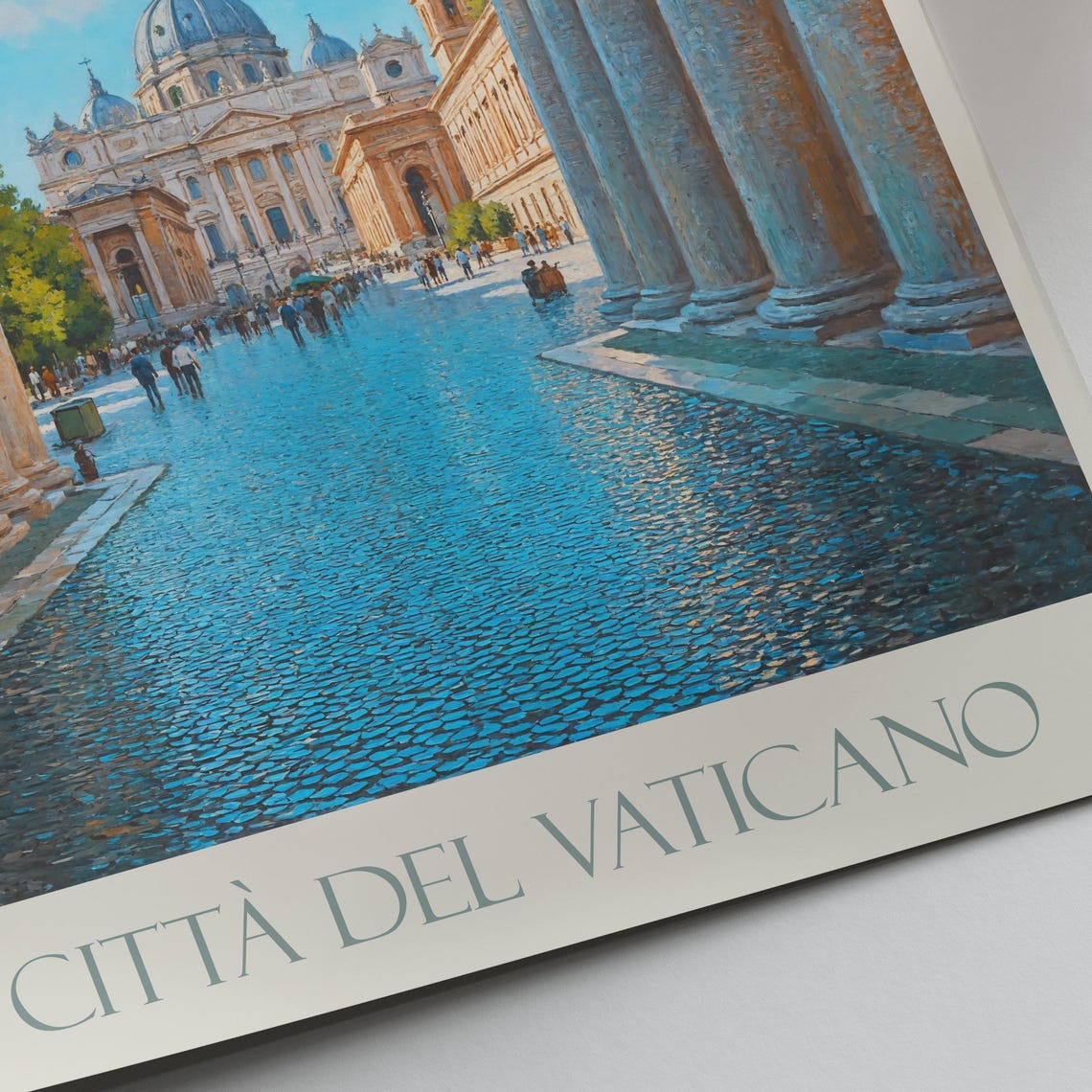 Vatican City Rome Saint Peters Basilica Colonnade Painted Poster - Image 4