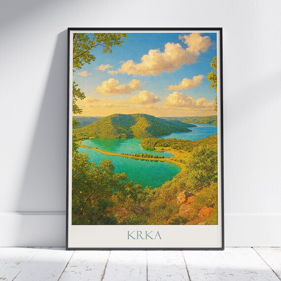 Krka National Park Croatia Turquoise Lakes Travel Wall Poster