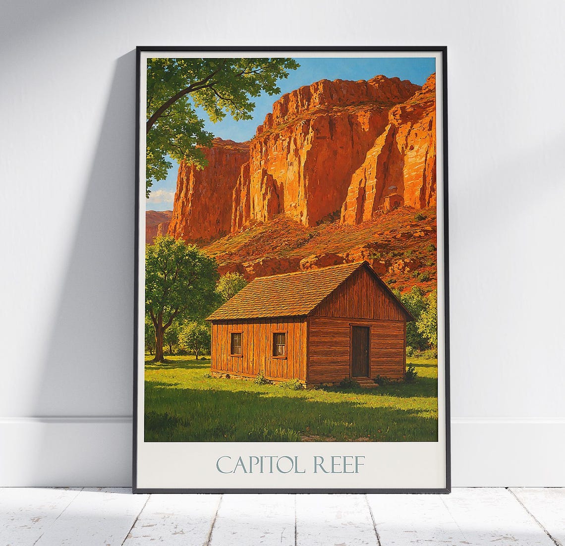 Capitol Reef National Park Historic Pioneer Cabin Red Rock Poster