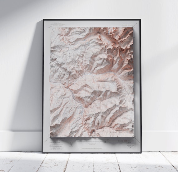 Minturn Colorado USGS Topographic 3D Relief Map Vintage Wall Art