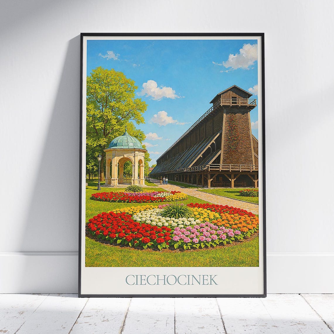 Ciechocinek Poland Salt Graduation Tower Flower Garden Poster