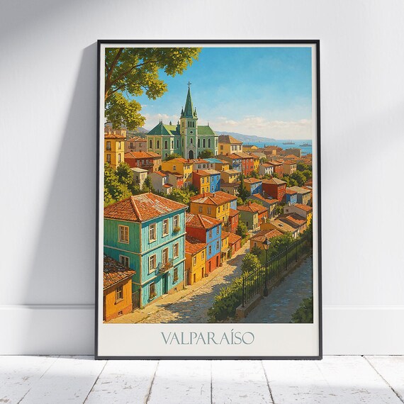Valparaiso Chile Colorful Hillside Houses City Travel Wall Poster