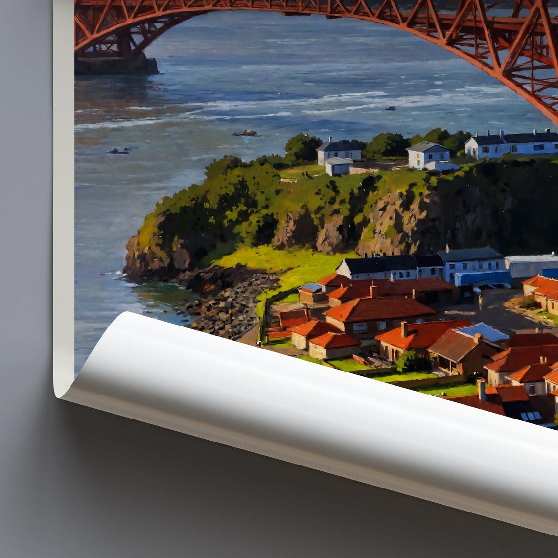 Firth of Forth Scotland Red Forth Bridge Coastal Travel Poster - Image 4