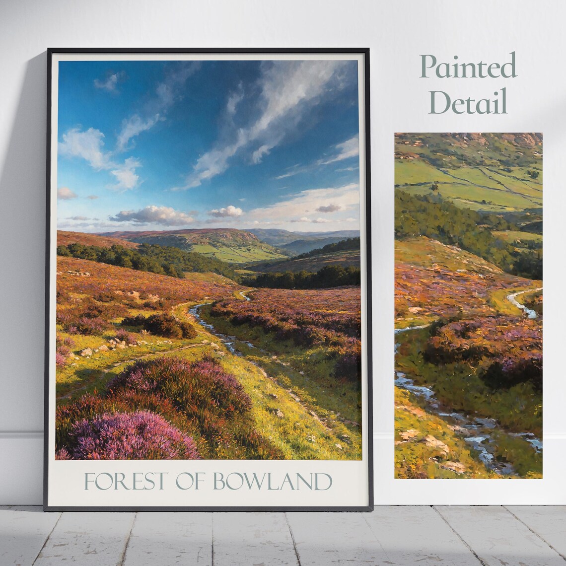 Forest of Bowland England Heather Moorland Landscape Art Poster