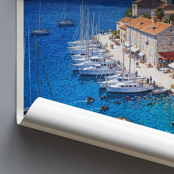 Hvar Travel Print Croatia Travel Poster Painted Wall Art Home Decor Framed Personalized Print Vacation Travel Gift