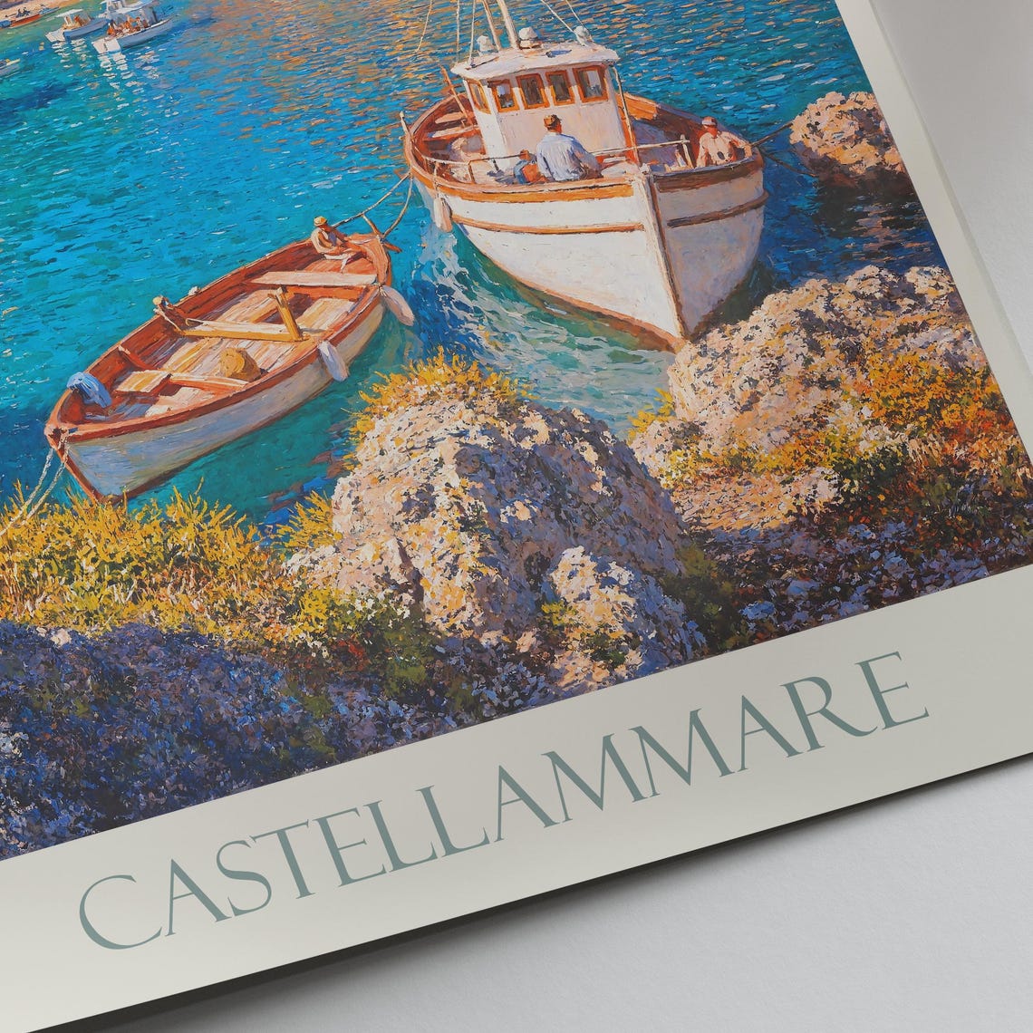 Castellammare Fishing Harbor Boats Waterfront Italy Travel Poster - Image 3
