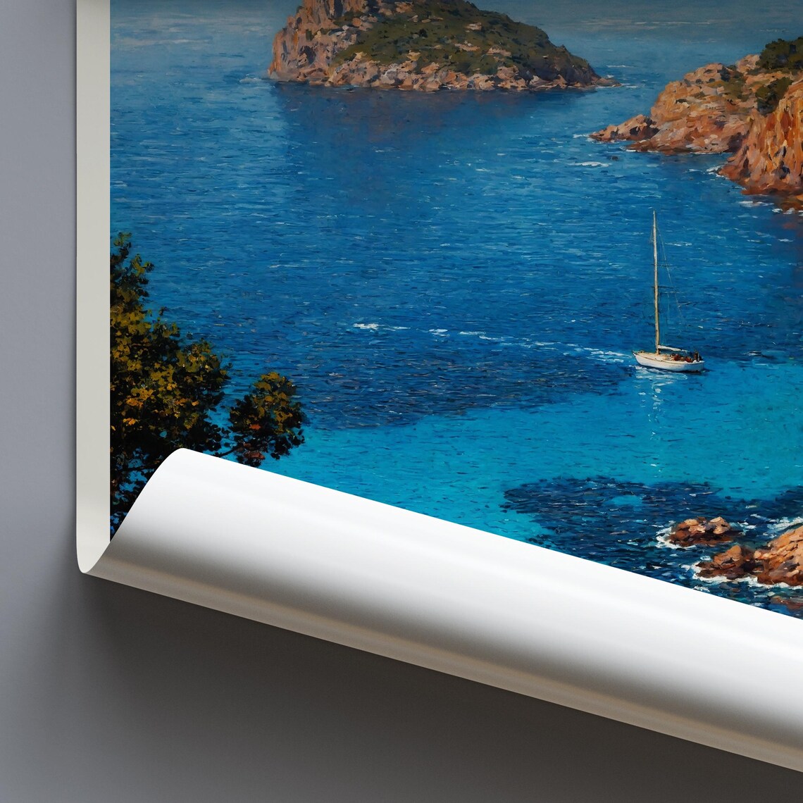 Elba Island Tuscany Italy Coastal Cove Sailboat Travel Poster - Image 3