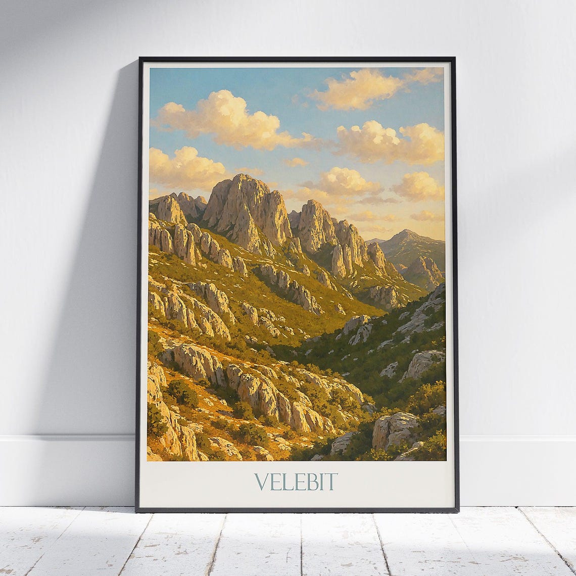 Velebit Croatia Golden Hour Rocky Mountain Peaks Travel Poster