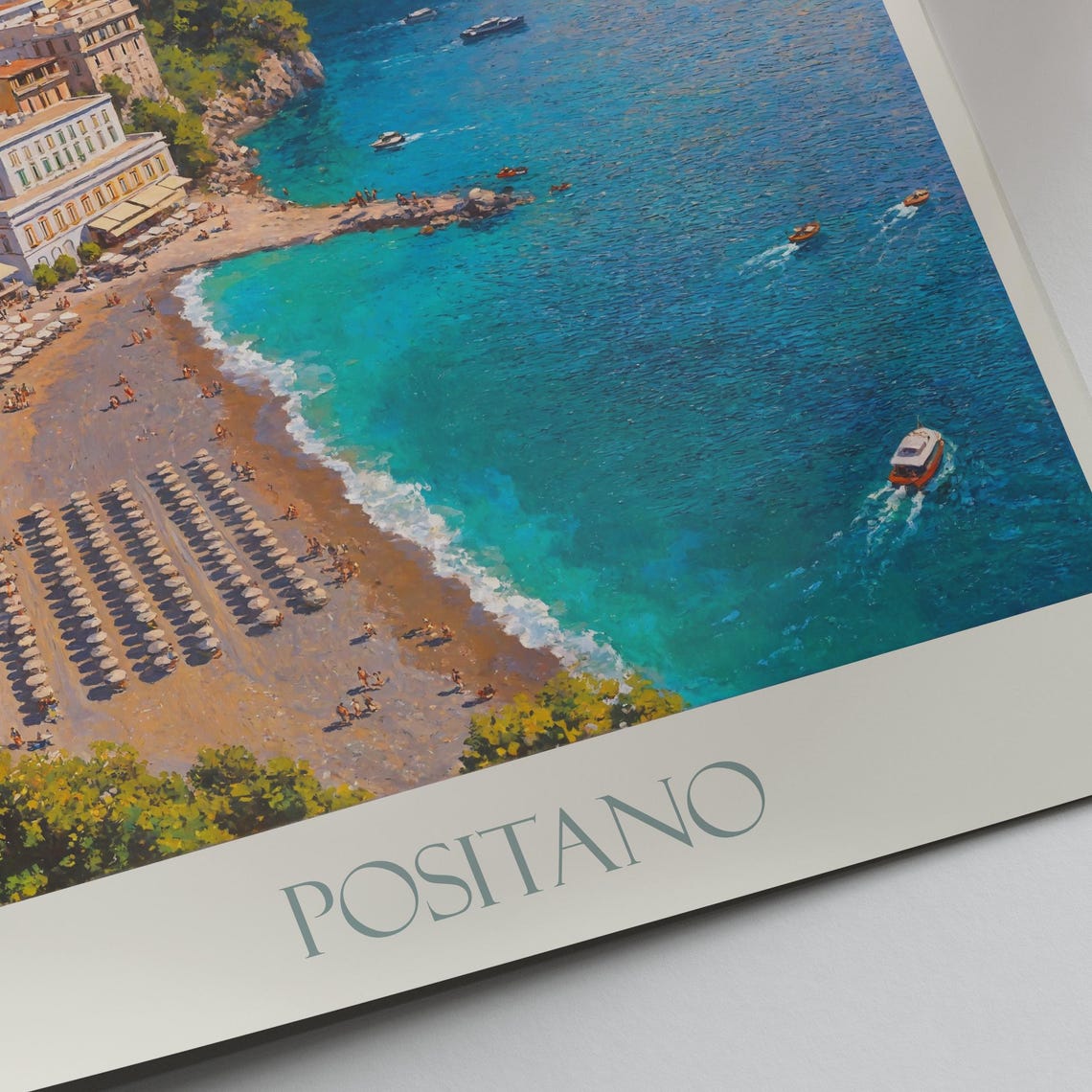 Positano Amalfi Coast Cliffside Beach Town Italy Travel Poster - Image 4
