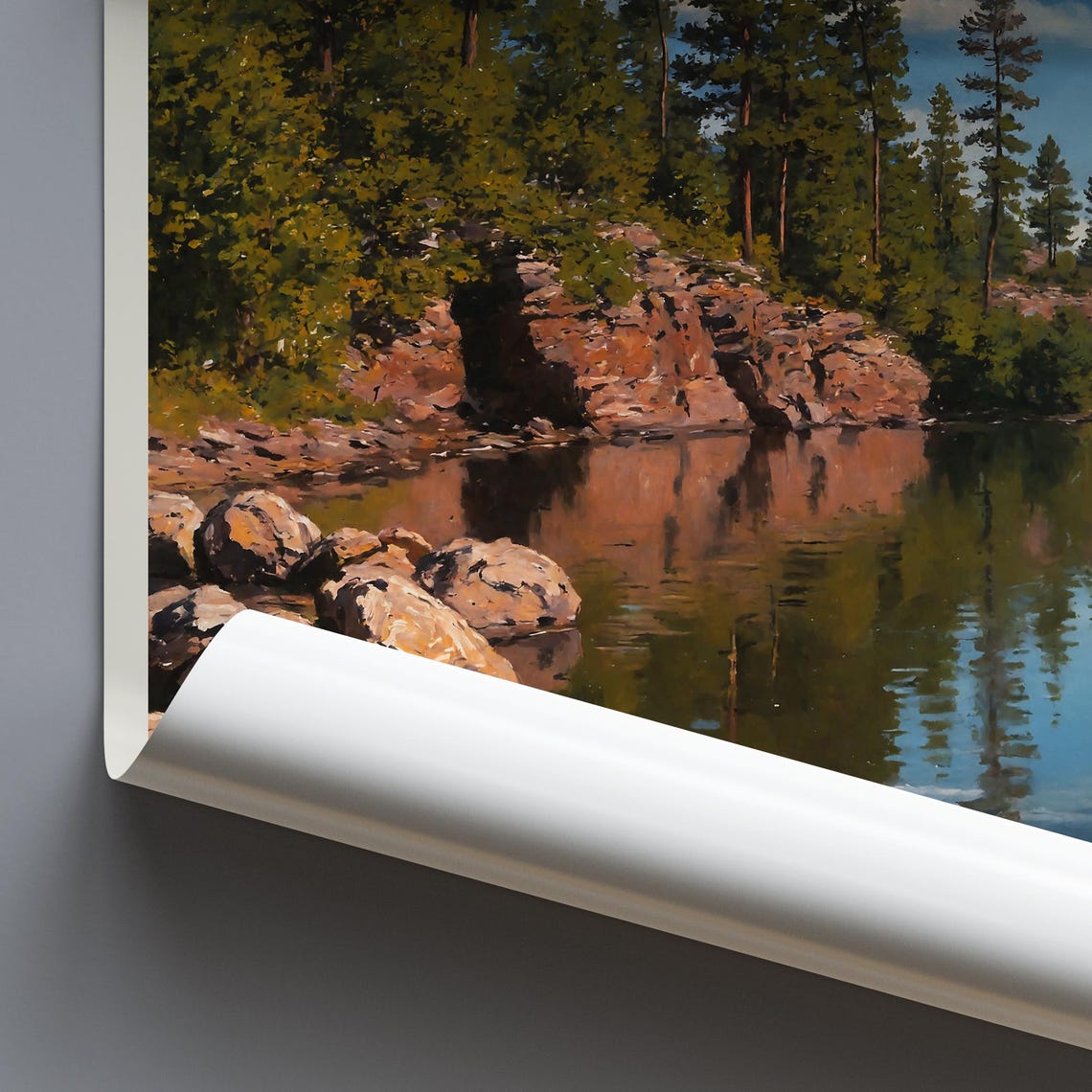 Isle Royale National Park Painted Travel Poster Michigan Lake Pines - Image 3