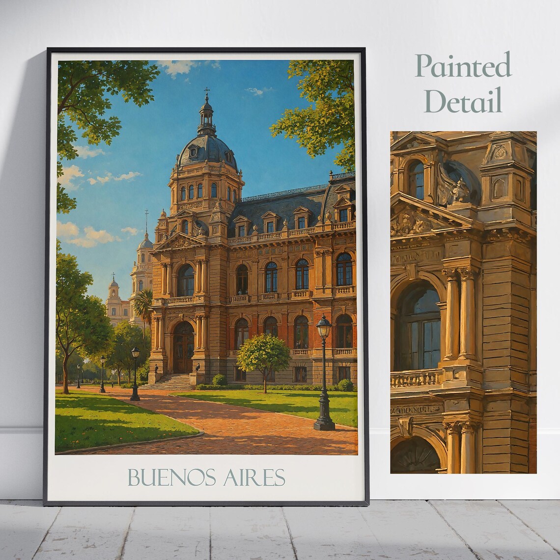 Buenos Aires Argentina Historic Palace Building Park Day Travel Poster