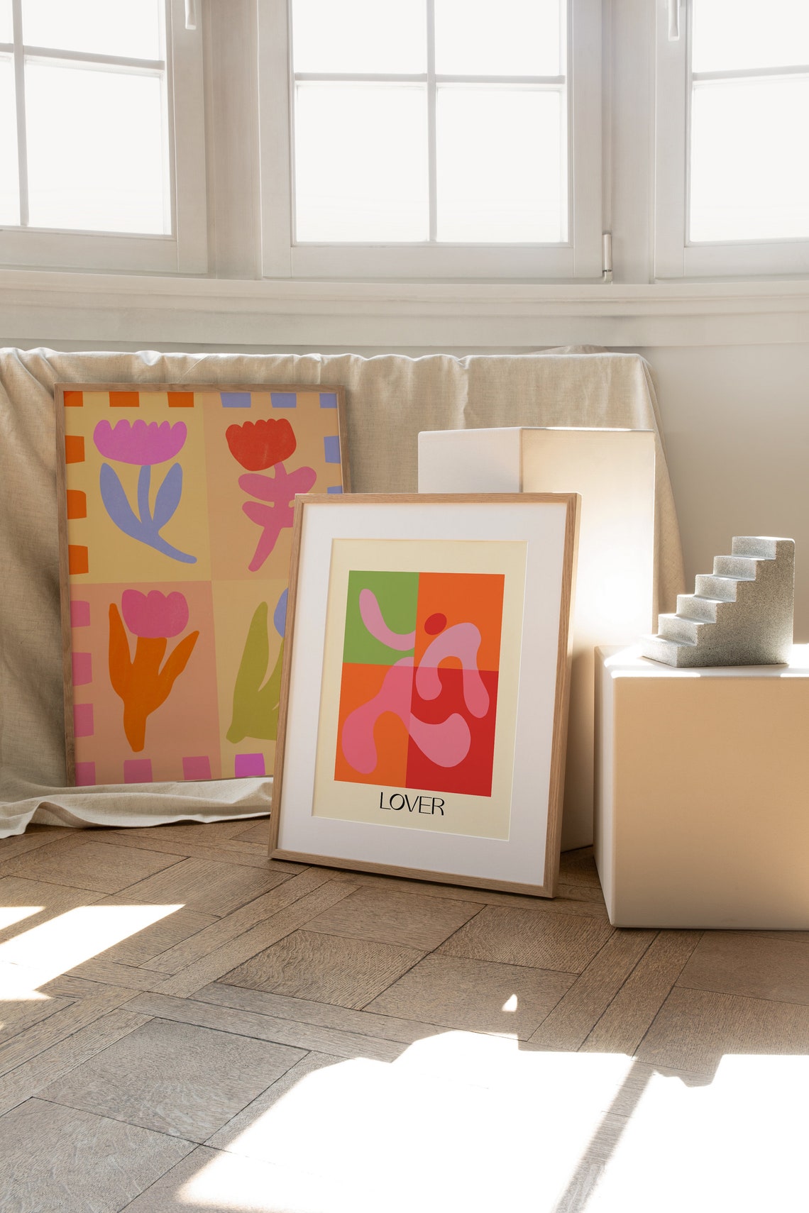 Funky Lover Poster Wall Art Colorful Red Orange Green Boho Wavy Shapes Home Decor Gustaf Westman Picasso - Image 2