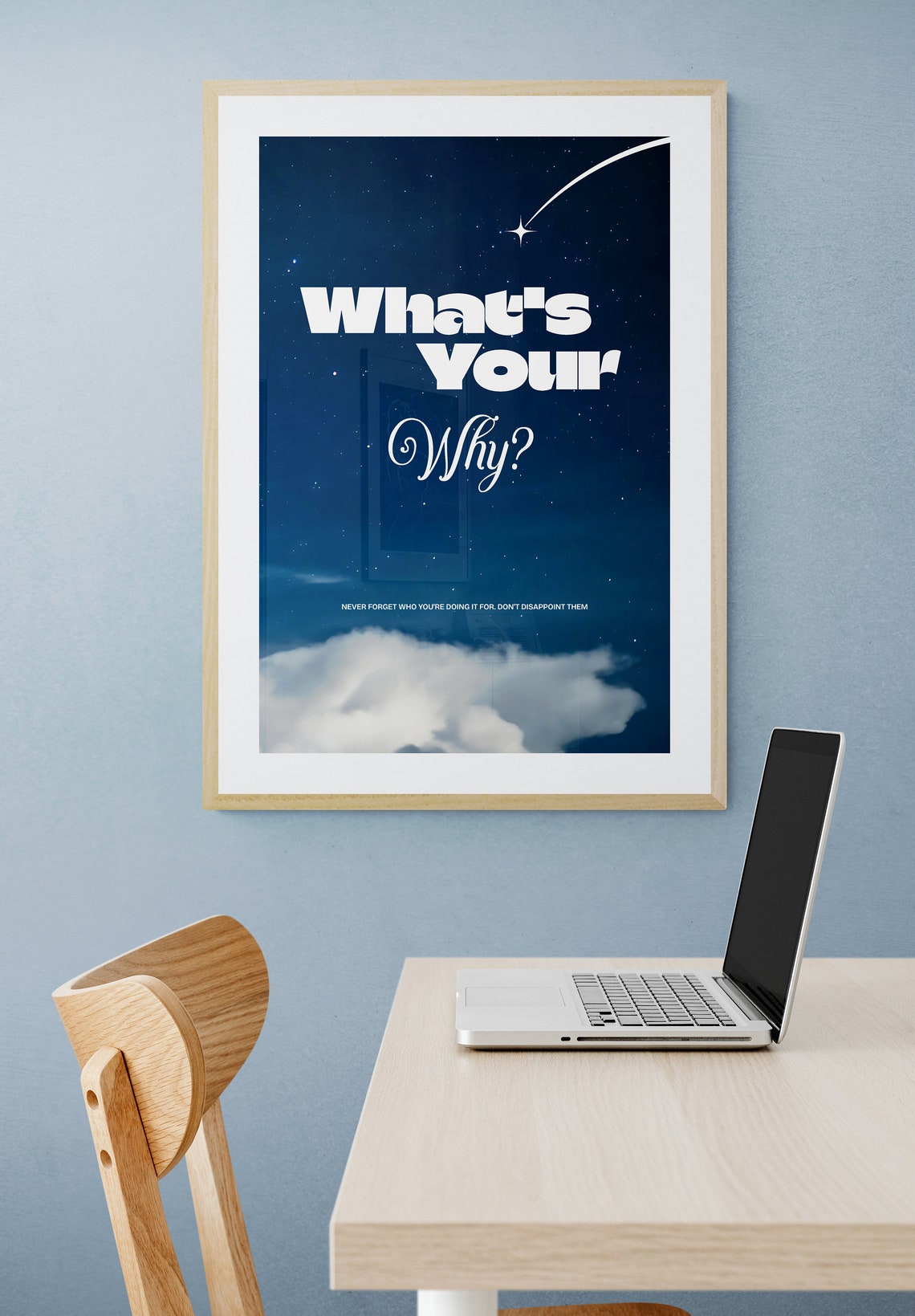 What's Your Why Quote Night Sky Shooting Star Motivational Poster - Image 2