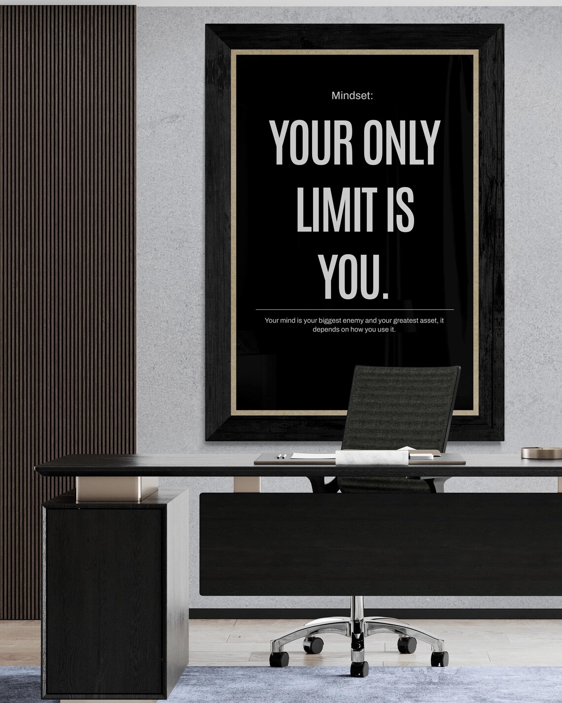 Your Only Limit Is You Work Hard Stay Focused Mindset Motivational Wall Art Hustle Success Inspiration Growth Execute - Image 2