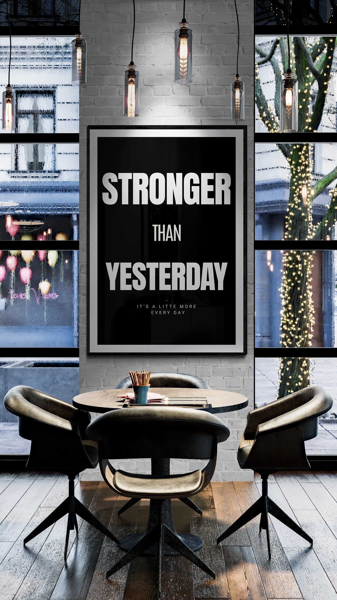 Stronger Than Yesterday Motivation Art Print - Image 2