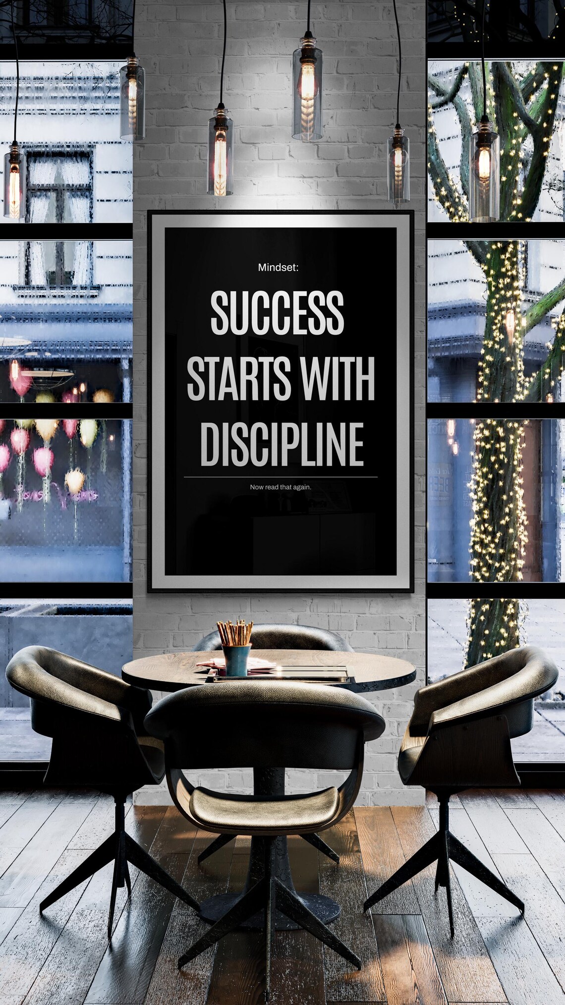 Success Starts With Discipline Work Hard Stay Focused Mindset Motivational Wall Art Hustle Inspiration Growth Execute - Image 2