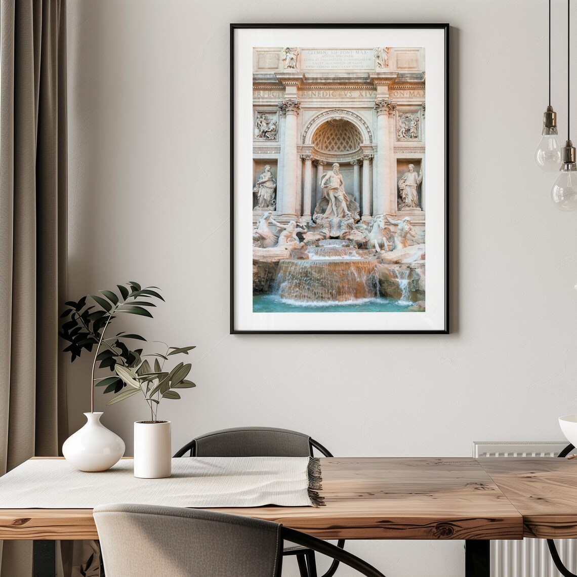 Rome Italy Trevi Fountain Baroque Sculptures Closeup Travel Poster - Image 2