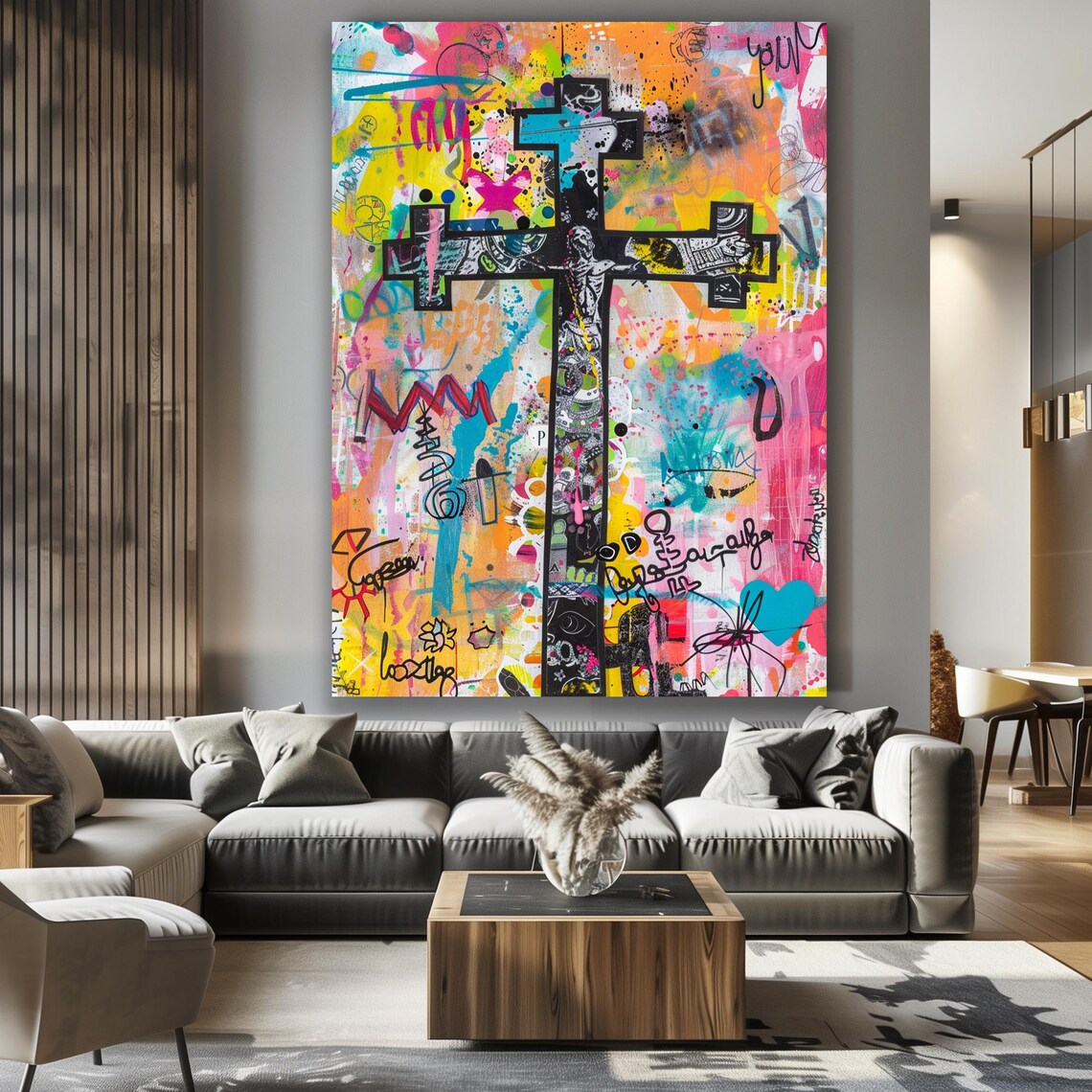 Graffiti Cross Crucifixion Vibrant Street Style Christian Poster - Image 6