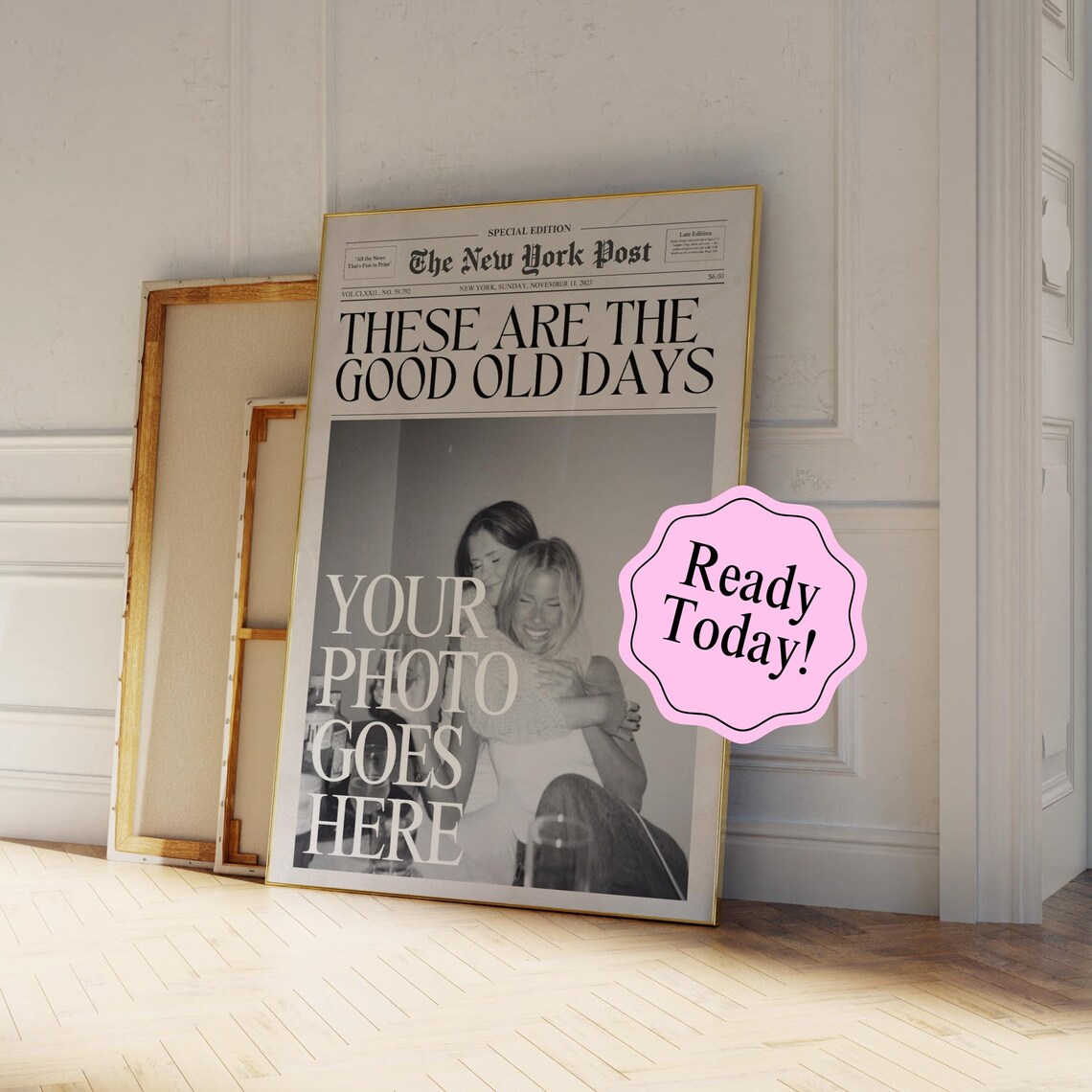 Custom Newspaper Print, Personalized Retro Art Print