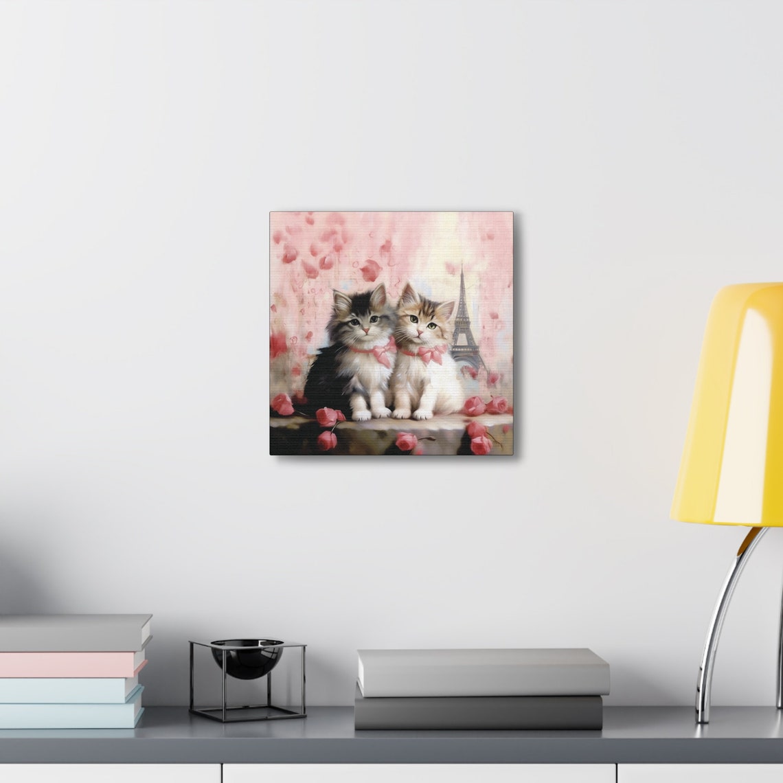 Two Kittens with Pink Bows Before the Eiffel Tower in Paris Poster - Image 6