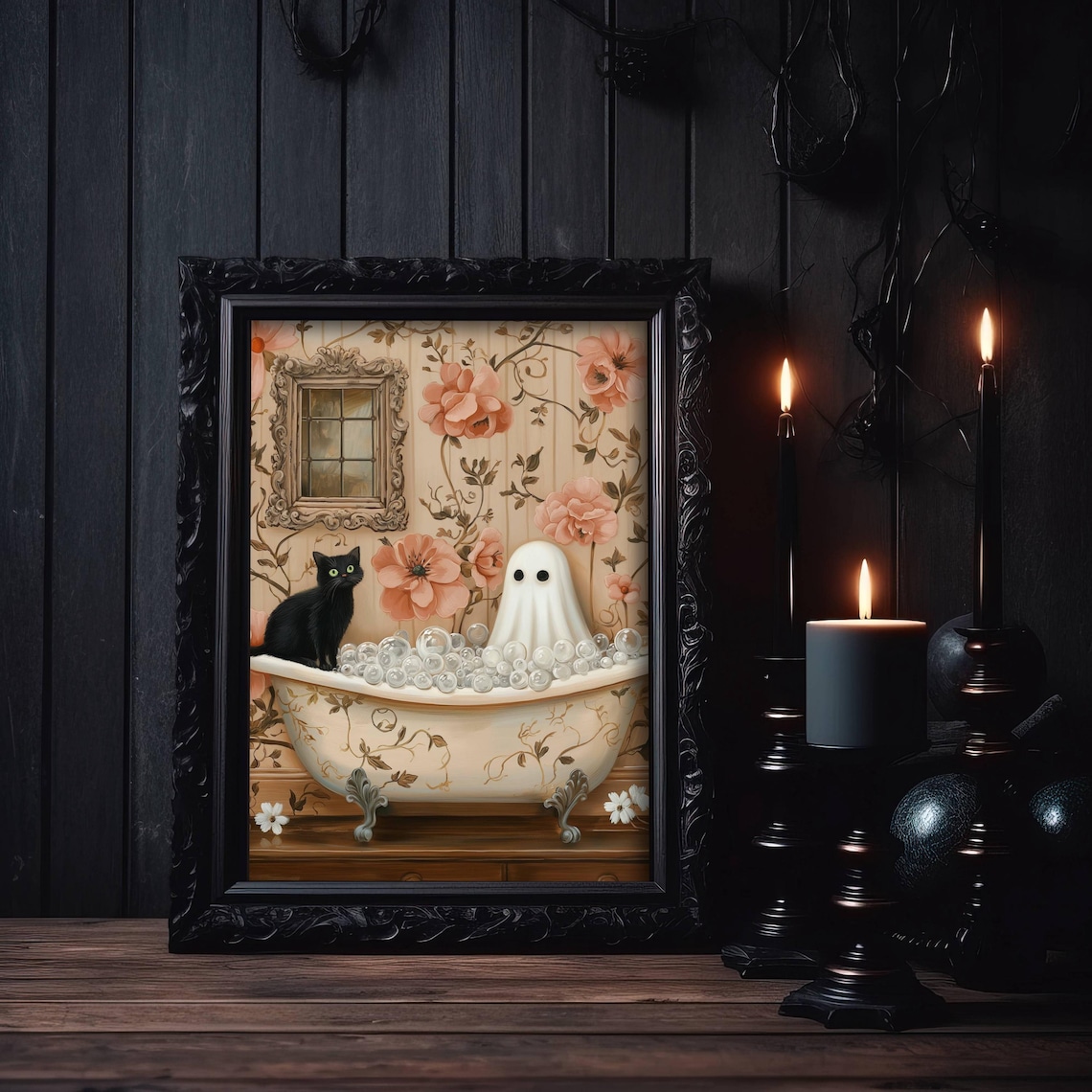 Ghost and Cat in Bathtub, Bathroom Poster - Image 6