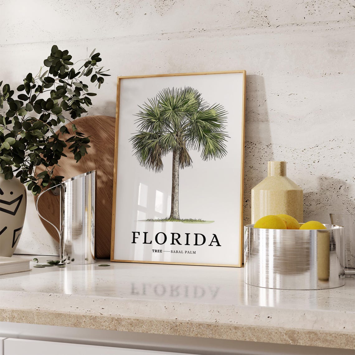 Florida State Tree Print Sabal Palm Tree Southern Wall Art State Symbol Art Minimalist Home Decor Botanical Illustration - Image 3